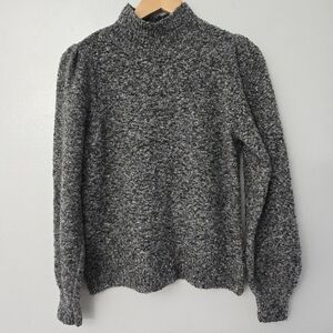 Marled Reunited Clothing Women’s Size M Speckled Black Gray Long Sleeve Sweater